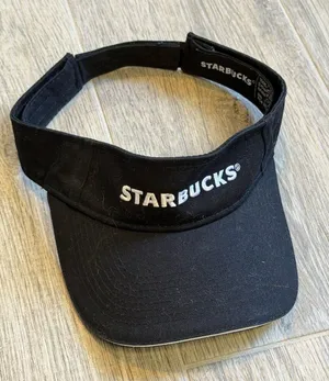 STARBUCKS Employee Barista Black Visor Hat, Adult Unisex Adjustable Cap thumbnail 1