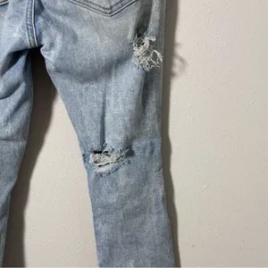 American Eagle Distressed Hi-Rise Jegging Crop Light Blue Women's Jeans size 4‎ thumbnail 7