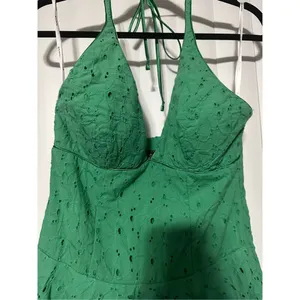My Michelle green halter style dress, 100% cotton thumbnail 2
