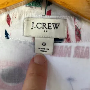 J.Crew Factory Women's White Postcard Print Sleeveless Midi Dress Size 8 thumbnail 11