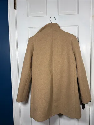 J. Crew Classic City Coat in Taupe Tan with gold zipper W2543 Sz 4 thumbnail 9