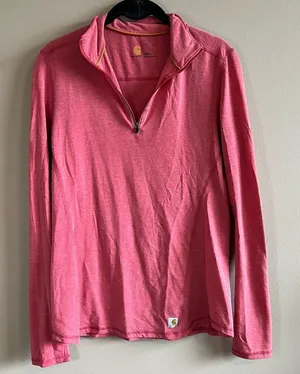 ✨‎ Carhartt Force Women’s Pink Quarter Zip XS thumbnail 1