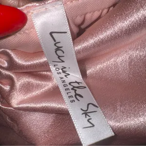Lucy In The Sky Pink Satin Bow Strap Mini Dress Sweetheart Bustier A line Ruched thumbnail 6