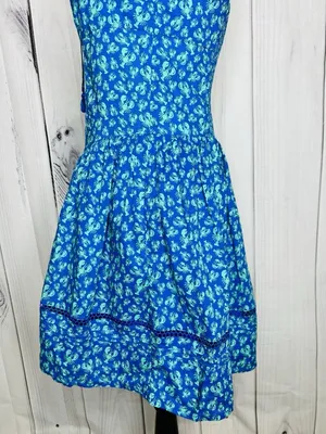 Roller Rabbit x Target Sz XS Blue Green Lobster Print Mini Dress Smocked Back thumbnail 8