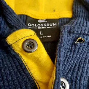 Colosseum University of Michigan Vintage 1990’s Navy & Gold Thermal Hoodie Sz LG thumbnail 4