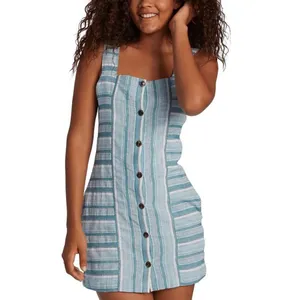 Womens Roxy Sweeter Sleeveless Striped Button Down Weekender Dress - Sz XS thumbnail 2