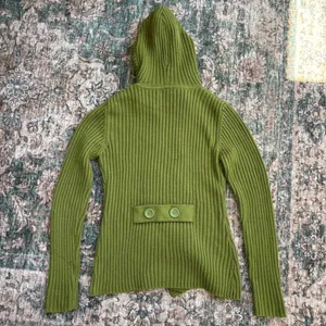 Vintage Mingle Green Ribbed Hooded Cardigan L Y2K Twee Indie Fairy Fall Cyber thumbnail 5