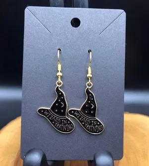 Handmade "Wizard in Training" Witches Hat Earrings thumbnail 1