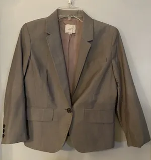 Loft Women's Button Front Blazer Jacket Charcoal Gray Size 6‎ thumbnail 1