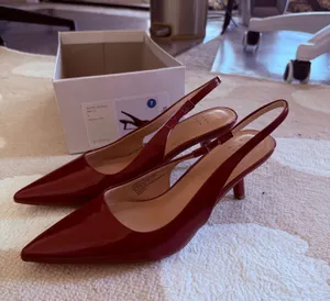 a new day target slingback kitten heels burgundy thumbnail 1