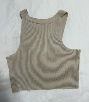 ASOS Ribbed Knit High Neck Tank Top thumbnail 1