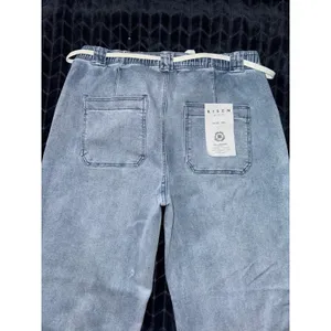 Risen Blue Denim Utility Pocket High‎ Rise Wide Leg Elastic Waistband Size 1XL thumbnail 5