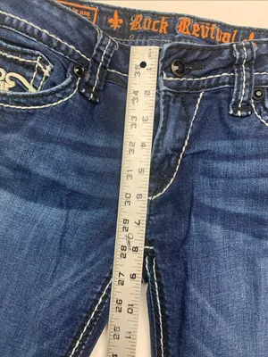 Rock Revival size 31 Eugenia denim Indigo Bootcut Jeans Contrast Stitching west thumbnail 7
