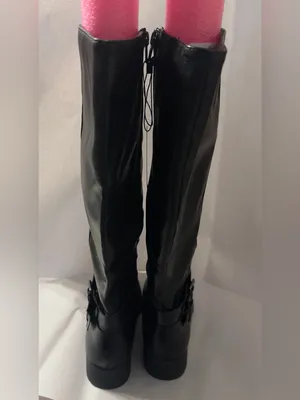 Style & Co Women’s Maliaa Buckled Tall Black Riding Boots - New - Size 7.5 thumbnail 4