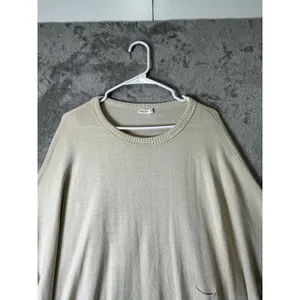 Mersea One Size Cream‎ Knit Tunic Sweater Oversized Pocket Pullover Coastal Chic thumbnail 2