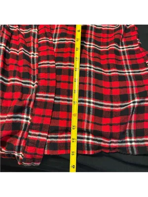 Lauren Ralph Lauren Womens Small Red Plaid Cozy Belted Pockets Robe Logo thumbnail 5