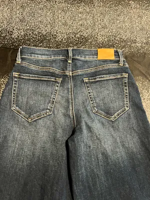 Womens 28" Evereve Front Seam High Waisted Wide Leg Jeans-Dark Wash thumbnail 9