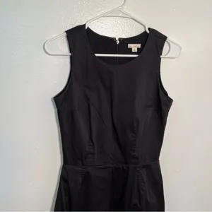 Gap Women's Sz 0 Sleeveless Fit & Flare Dress True Black Pleated Pockets Stretch thumbnail 3