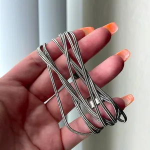 Layered Metal Chain Bracelet Silver thumbnail 1
