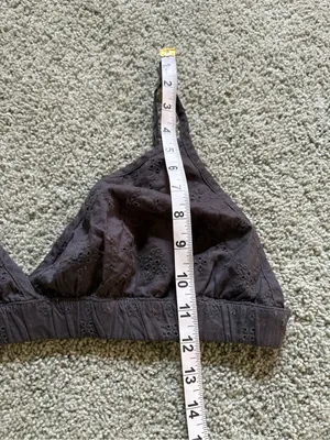 American Eagle Dark Grey Eyelet Bra Womens Size XL NWT Light Support thumbnail 8