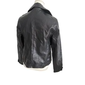OLD NAVY Vegan Leather Black Jacket Size Medium thumbnail 3