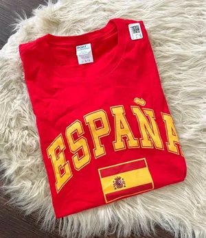 NWOT Red "Espana" Spanish Flag Graphic T-shirt Size L thumbnail 1
