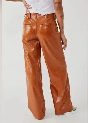 Free People Star-Crossed Lovers Vegan Straight-Leg Pants Size 14.B20 thumbnail 4