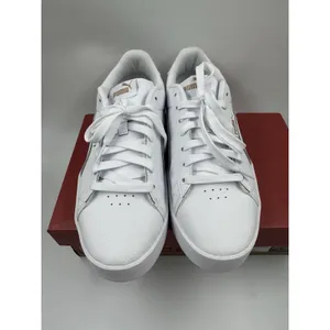 PUMA Court Sneaker, White, Women's Casual Low Top Leather Shoes Size 9 thumbnail 3