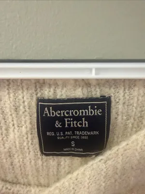 Abercrombie & Fitch Cream Boatneck Open-Knit Sweater S thumbnail 4