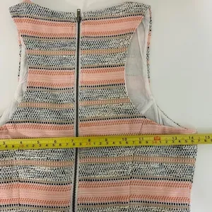 Lovers +‎ Friends Striped Cutout Mini Dress Coral Frayed Fringe Hem XS RN132829 thumbnail 4