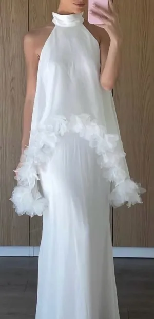 NEW ELLIATT Poppy Tiered Sleeveless white Gown sz XL thumbnail 1
