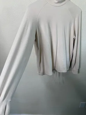 Varley Portland High Neck Midlayer Sweater Top Ivory Cream Womens Size XXS thumbnail 5