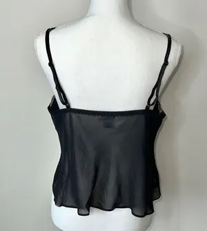 Vintage Chiffon Camisole Black Size L thumbnail 5