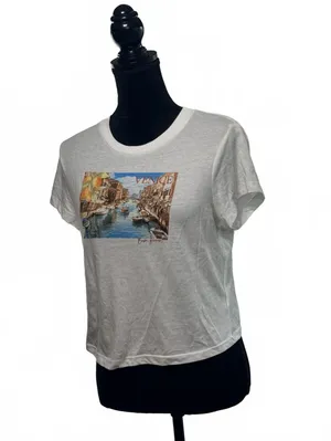 Wild Fable Venice Italy Graphic Tee White Short Sleeve T-Shirt Women’s Size L thumbnail 3