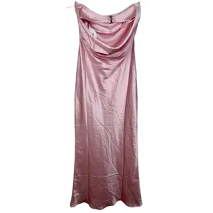 NWT Babyboo Rheanna Blush Pink Satin Strapless Cowl Neck Maxi Dress Women Size S thumbnail 11
