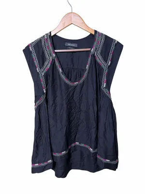 Isabel Marant Curtis Cropped Silk-Bourette Top Size 42/ US Extra Large thumbnail 2
