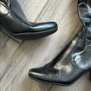 Croft & Barrow Shiny Black Heeled Boots thumbnail 2