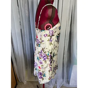 negligee nightgown satin floral purple crimson green NWT thumbnail 8