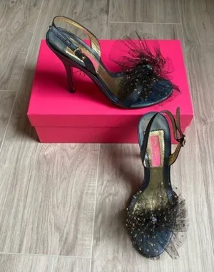 Betsey Johnson Charline Tulle Heels Gold thumbnail 1