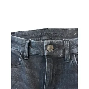 American Eagle Distressed Skinny Jeans Black Ripped High Waisted Womens Size 4 thumbnail 6