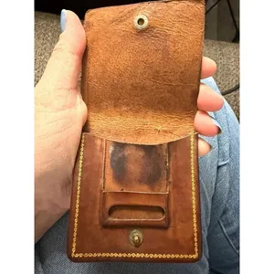 Vintage Gilt Tooled Leather Case c. 1951 Celluloid Snap thumbnail 2