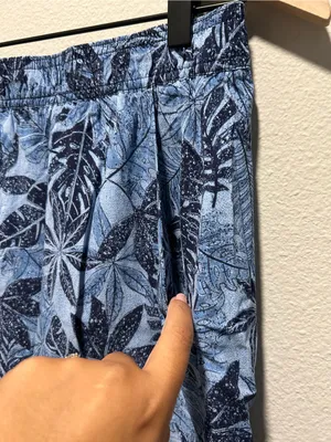 Toad&Co Size Small Blue Botanical Leaf-Print Skort thumbnail 2