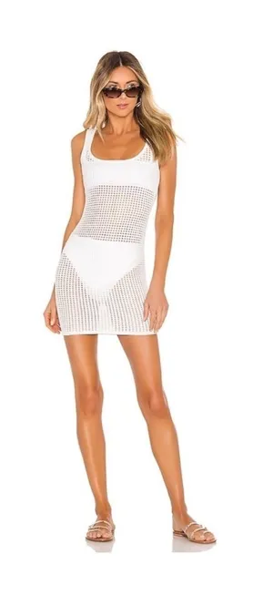 Superdown Talulah White swimsuit Cover up Knit Mini size M thumbnail 1