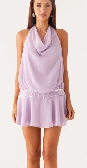 Peppermayo Time Will Tell Sequin Mini Dress - Lavender thumbnail 1
