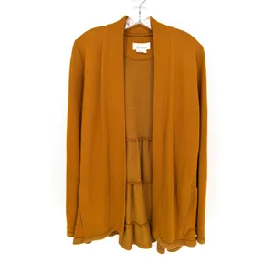 Anthropologie Lila Tiered Babydoll Cardigan Women M Mustard Boho Cottagecore thumbnail 5