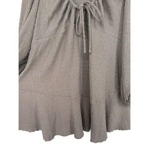 NWT Free People FP Beach Anderson‎ Mini Dress City Fog Taupe Long Sleeve Size XS thumbnail 9