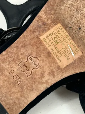 Tory Burch Black Suede Crystal Logo T-Strap Block Heel Sandals Size 9.5 thumbnail 7