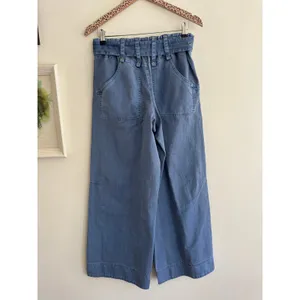 FREE PEOPLE Sloane Belted Blue Wide Leg Pants Size Small thumbnail 6