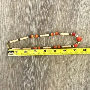 Orange beaded rhinestone choker necklace thumbnail 3