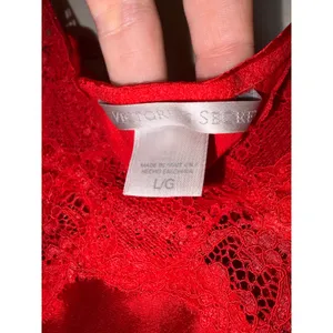 Victoria's‎ Secret Red Satin Chemise & Robe Set Lace Trim Lingerie Size L M/L thumbnail 7